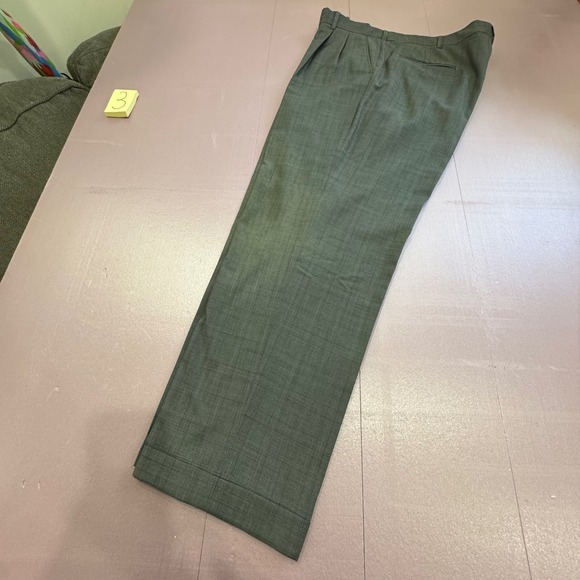 Monarch 110's 100% Wool Men Gray Plaid Suit Jacket Blazer Trousers Pants Set 44L - Picture 16 of 16